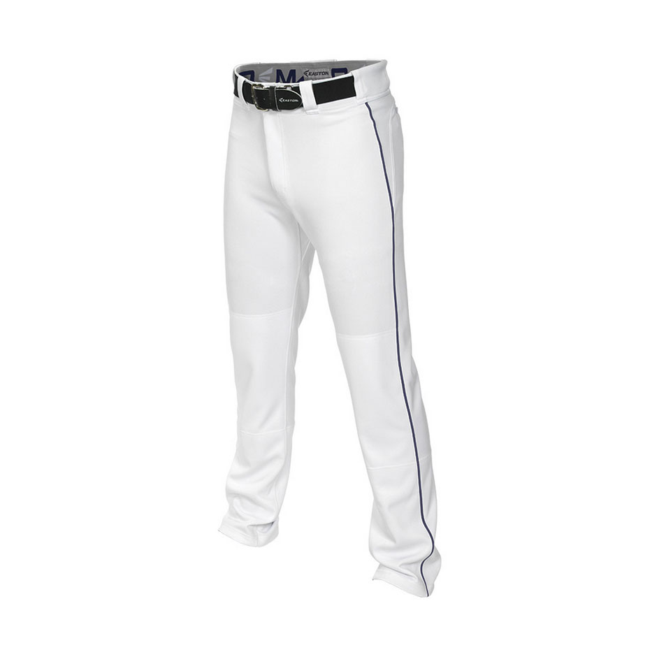 Easton Youth Mako II Piped Baseball Pants White/Navy front