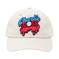 Charlie Rose Adult Dad Hat - Drip Logo in White