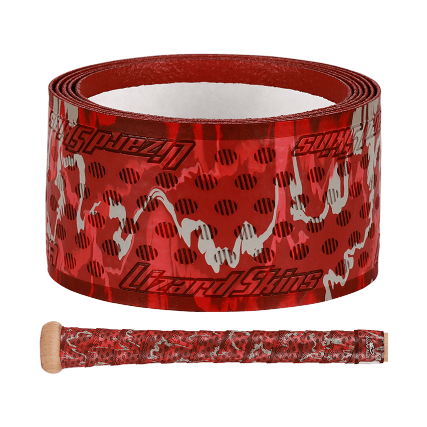 Lizard Skins Camo 0.5 mm Dura Soft Polymer Bat Grip â€” Scarlet Camo