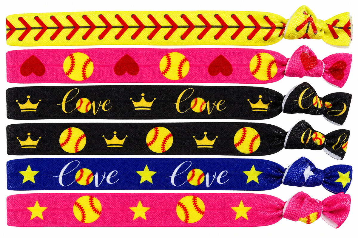Softball Hair Tie 6 Pack