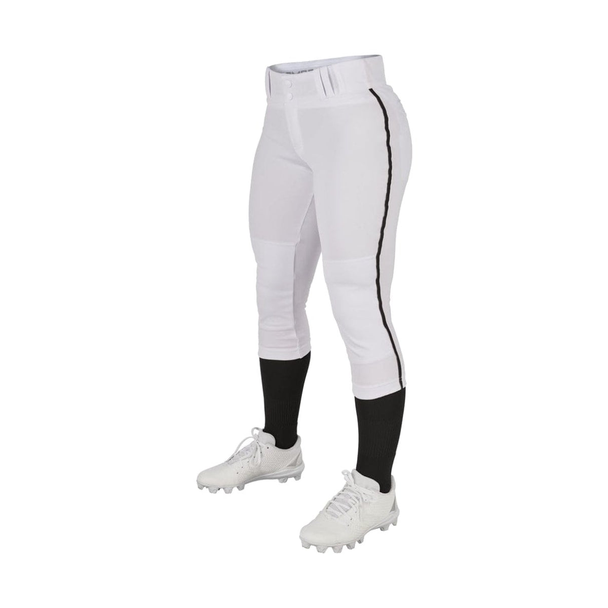 Champro Youth Tournament Girls Traditional Low-Rise Softball Pants â€” White/Black