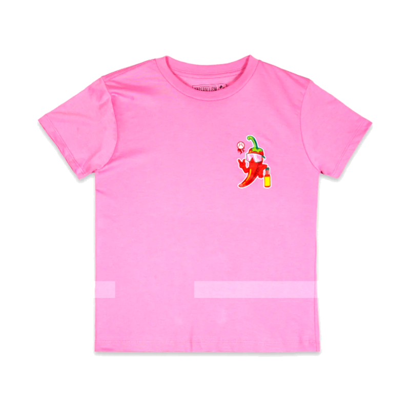 Baseballism High Heat Hot Sauce Glow in the Dark Pima Cotton T Shirt Pink 1