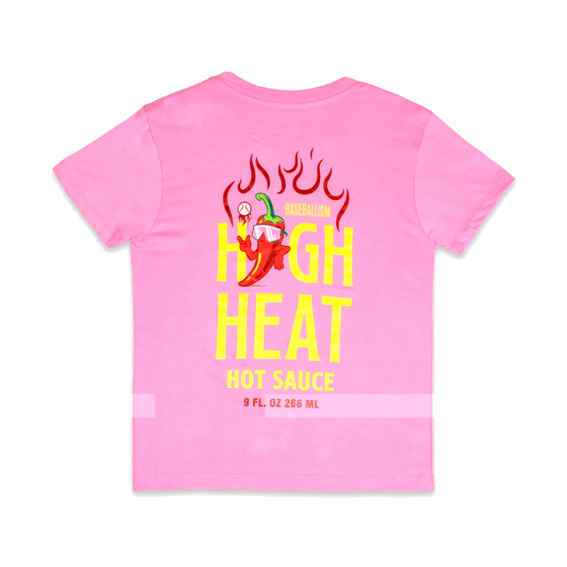 Baseballism High Heat Hot Sauce Glow in the Dark Pima Cotton T Shirt Pink 2