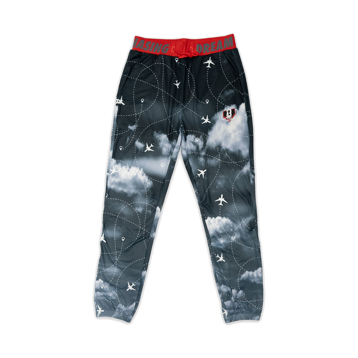 Baseball Lifestyle Flight Map Youth Pajama Pants Red Eye front view