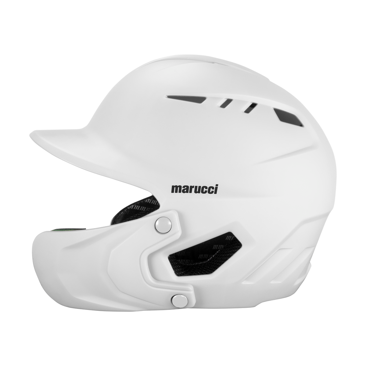 Marucci Duravent Batting Helmet With Jaw Guard â€” White