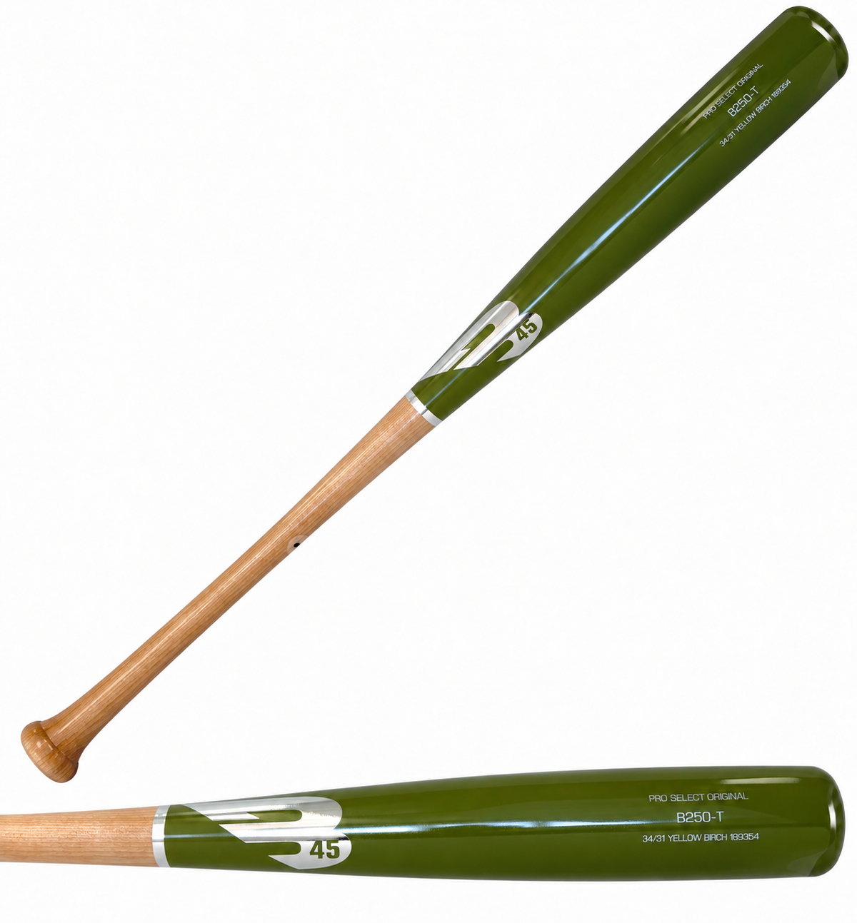 B45 Yellow Birch Pro Select Torpedo Wood Bat 34"