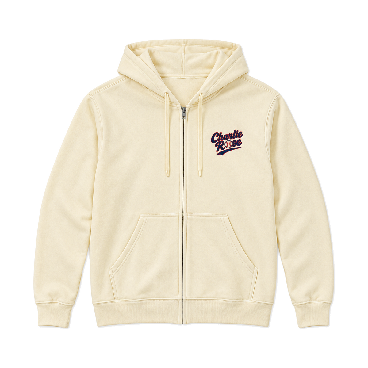 Charlie Rose Adult Retro Logo Full Zip Hoodie