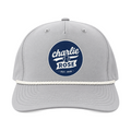 Charlie Rose Adult Snapback Rope Cap - Blue Logo in Grey