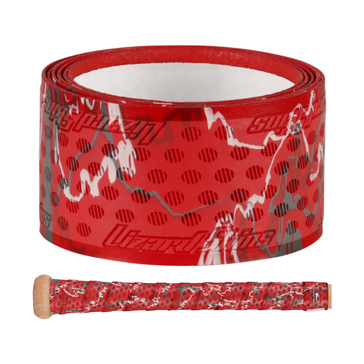 Lizard Skins Camo 1.1 mm Dura Soft Polymer Bat Grip — Red Camo