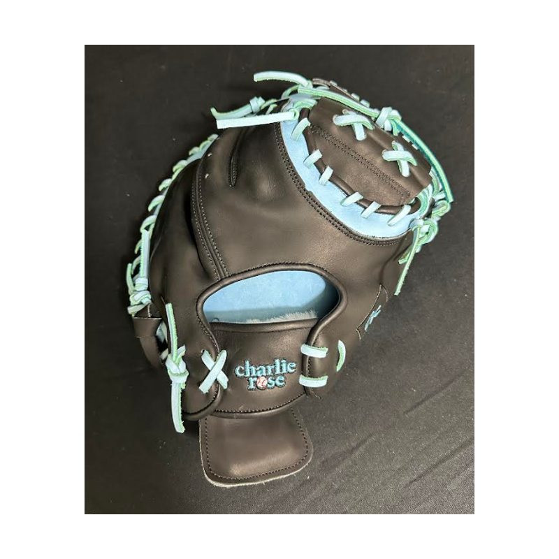 Custom Catchers Mitt Black/Baby Blue American Kip 34 In