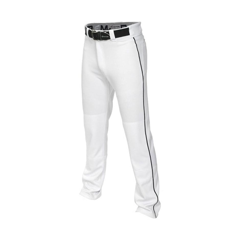 Easton Youth Mako II Piped Baseball Pants White/Black front