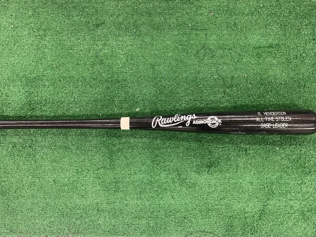 Rickey Henderson Oakland Athletics Signed Rawlings Bat All Time Steals 104/938