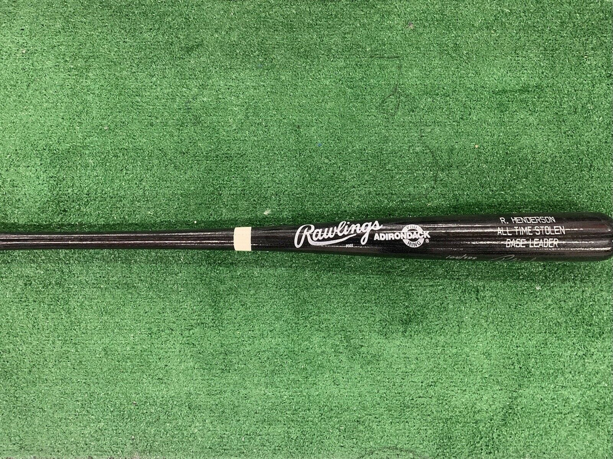 Rickey Henderson Oakland Athletics Signed Rawlings Bat All Time Steals 104/938