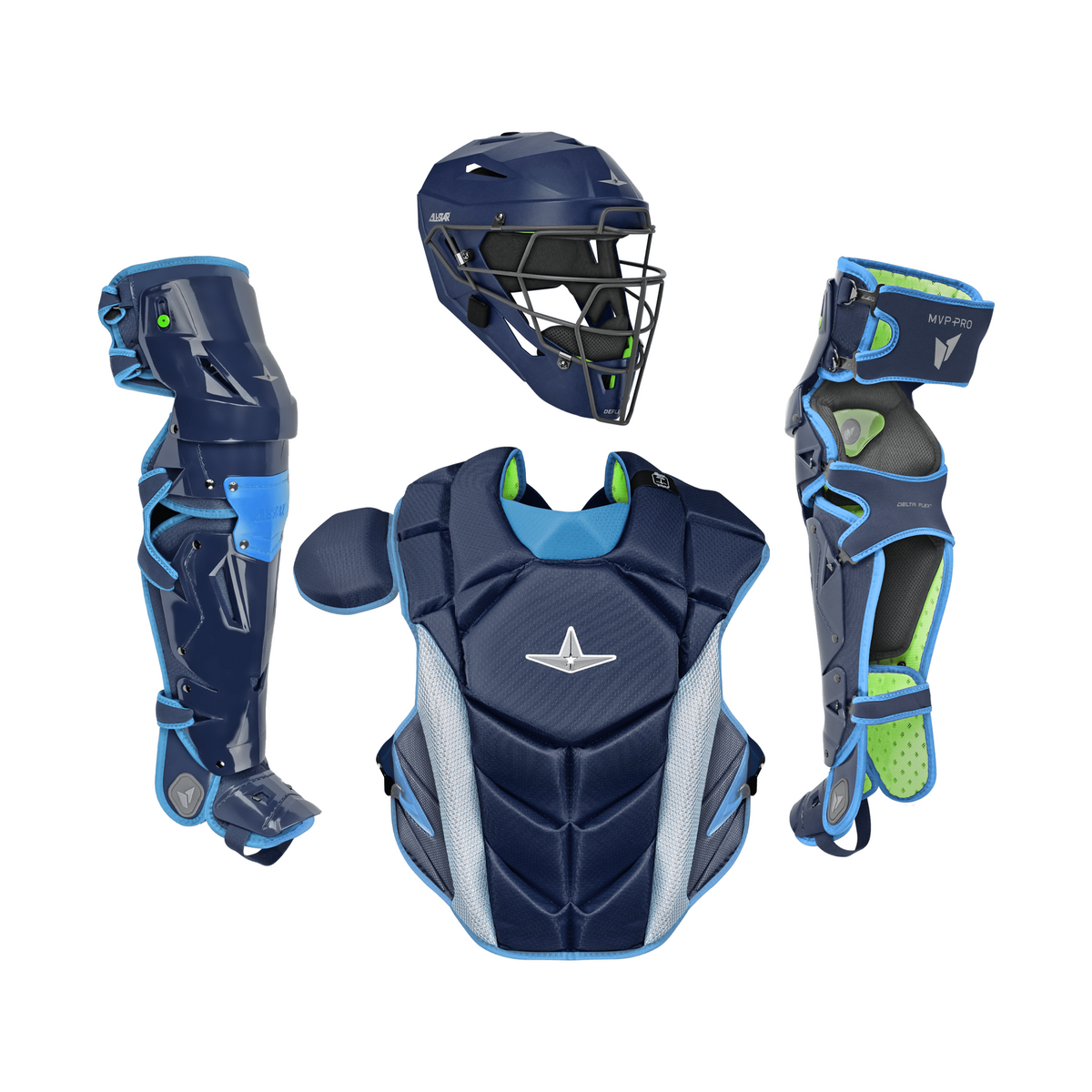 MVP Pro Series Catchers Kit — MEDIUM / AGES: 12-16 / NAVY/SKY BLUE