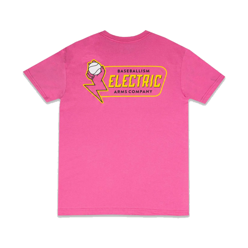 Baseballism Electric Arms T Shirt Pink