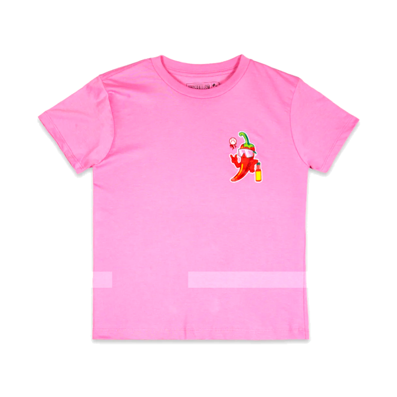 High Heat Hot Sauce Glow in the Dark T Shirt Pink