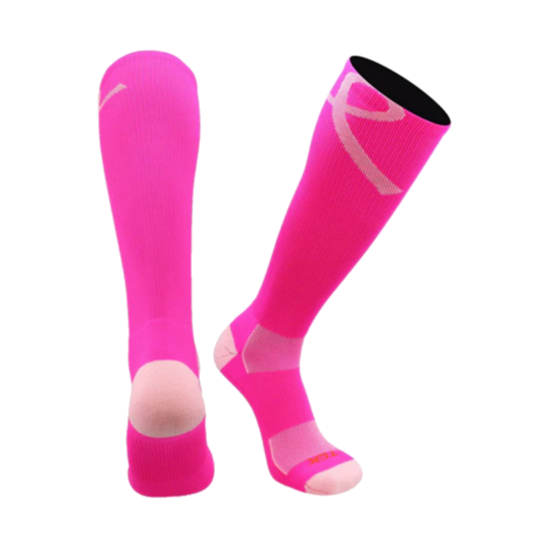 Pink Ribbon Awareness Socks Over the Calf