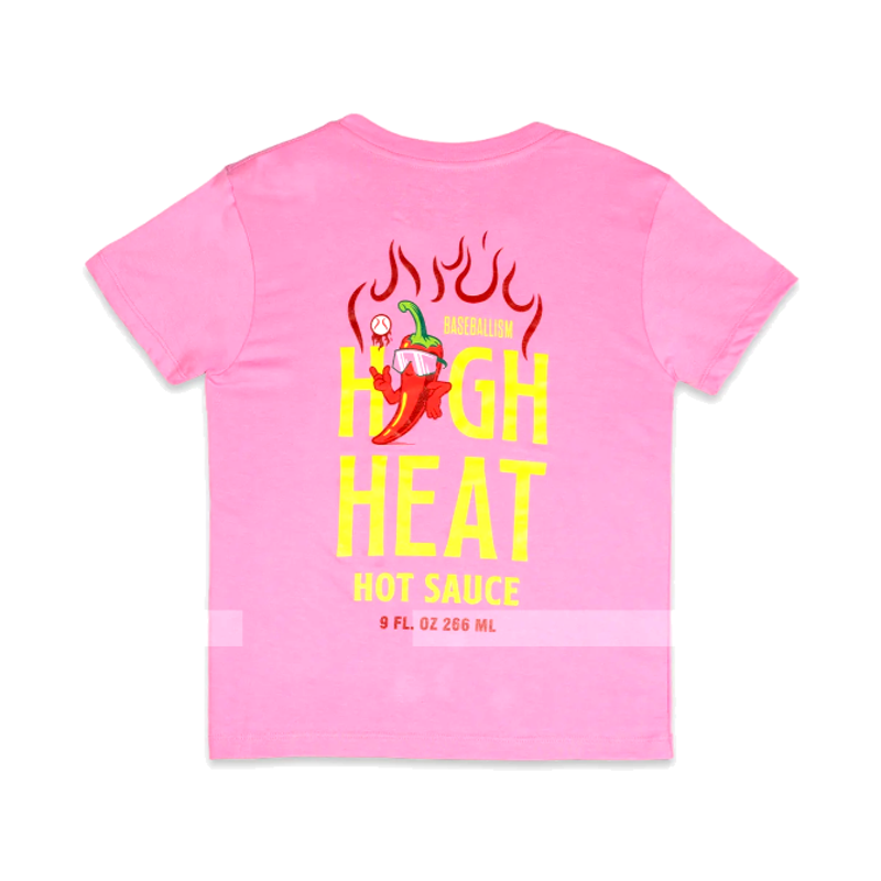 High Heat Hot Sauce Glow in the Dark T Shirt Pink